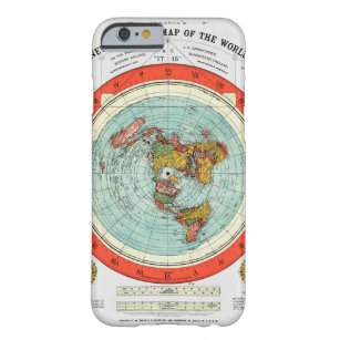 Capa Barely There Para iPhone 6 Novo mapa padrão da Terra plana mundial