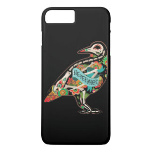 Capa iPhone 8 Plus/7 Plus Nunca mais corvo do crânio do açúcar