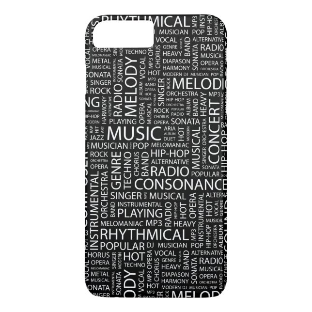 Capa Para iPhone, Case-Mate Nuvem da palavra do teste padrão da MÚSICA (Verso)