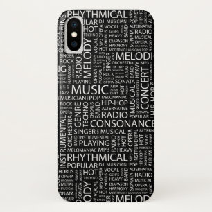 Capa Para iPhone X Nuvem da palavra do teste padrão da MÚSICA
