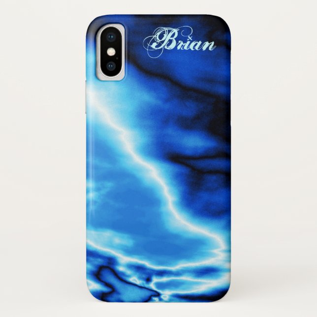 Capa Para iPhone, Case-Mate Nuvens Azuis N Relâmpagos (Verso)