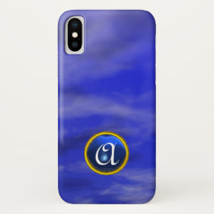 CAPA PARA iPhone DA Case-Mate NUVENS NO MONOGRAMA DA PEDRA DE PEDRA AZUL DA SALV