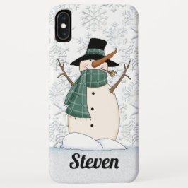 Capa Para iPhone Da Case-Mate O boneco de neve do Natal adiciona o nome