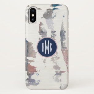 Capa Para iPhone X O branco do monograma para fora colhe