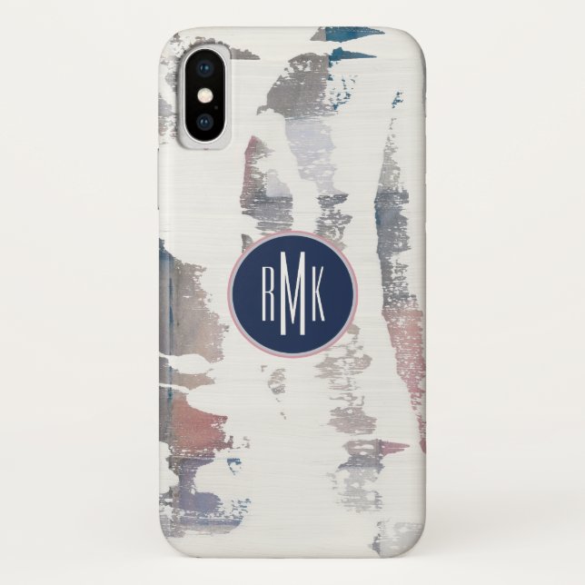 Capa Para iPhone, Case-Mate O branco do monograma | para fora colhe (Verso)
