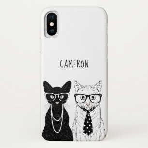 Capa Para iPhone Da Case-Mate O casal do gato   adiciona seu nome