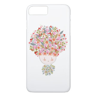 Capa Para iPhone Da Case-Mate O Doodle floresce a cara bonita da menina
