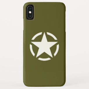 Capa Para iPhone XS Max O Estêncil Estrela Clássico em Khaki Verde