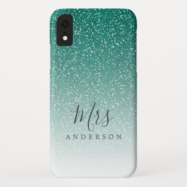 Capa Para iPhone, Case-Mate O Futuro, Emerald Green Glitter - Noiva de Scripts (Verso)