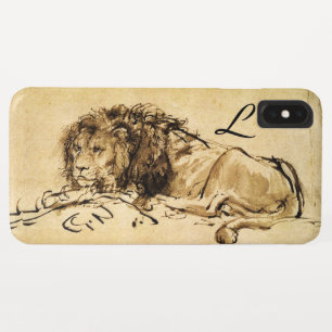 Capa Para iPhone Da Case-Mate O LÍON DA CABO, Sepia, Monograma Negro