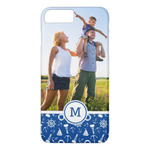 Capa Para iPhone Da Case-Mate O mar azul Pattern adiciona sua inicial