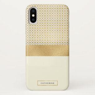 Capa Para iPhone Da Case-Mate O marfim Dourado moderno chique listra o teste