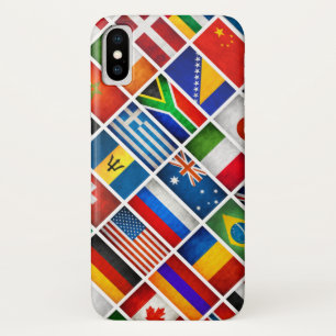 Capa Para iPhone X O mundo embandeira a caixa de Iphone X