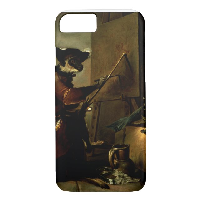 Capa Para iPhone, Case-Mate O pintor do macaco, 1740 (óleo em canvas) (Verso)