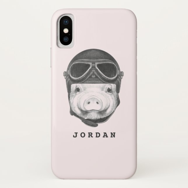 Capa Para iPhone, Case-Mate O porco do temerário | adiciona seu nome (Verso)