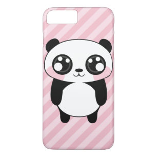 Capa Para iPhone Da Case-Mate O rosa bonito do urso de panda listra o fundo