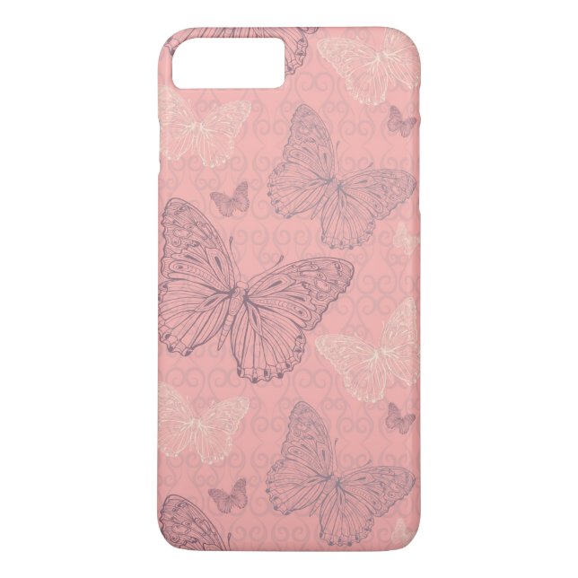 Capa Para iPhone, Case-Mate O rosa da borboleta (Verso)
