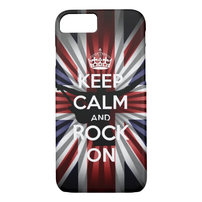 Capa Para iPhone, Case-Mate O sindicato Jack Mantenha a calma e Rock On (Verso)