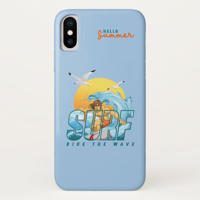 Capa Para iPhone, Case-Mate O Surfista Cavalga a Onda | (M) (Verso)