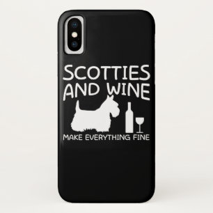 Capa Para iPhone Da Case-Mate O vinho do cão dos Scotties faz tudo fino