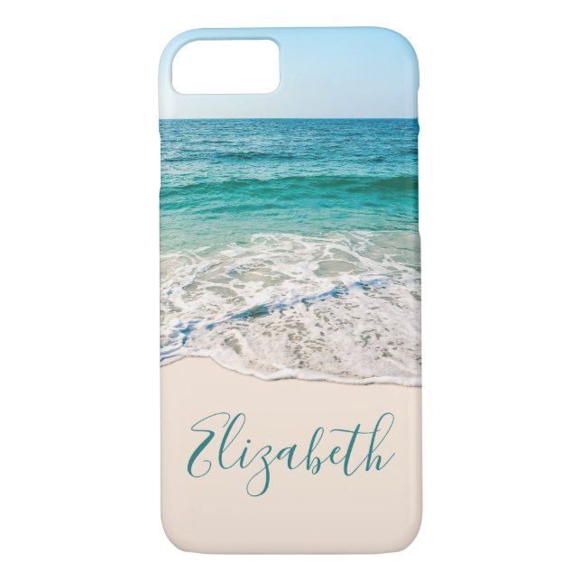 Capa Para iPhone, Case-Mate Ocean Beach Shore para adicionar seu nome (Verso)