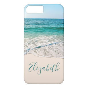 Capa iPhone 8 Plus/7 Plus Ocean Beach Shore para adicionar seu nome