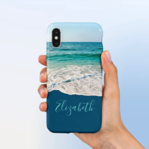 Capa Para iPhone Da Case-Mate Ocean Beach Shore Personalizada Azul