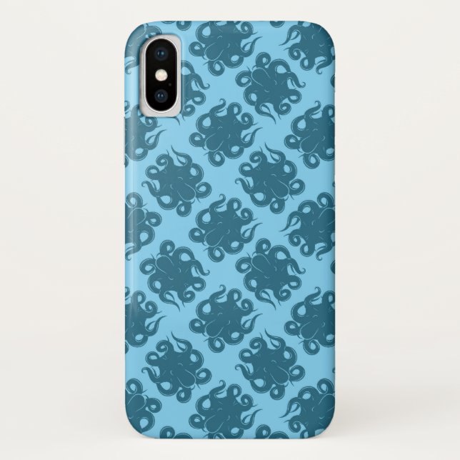 Capa Para iPhone, Case-Mate Octopus no padrão azul (Verso)