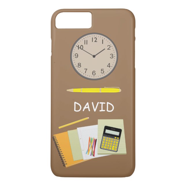Capa Para iPhone, Case-Mate Office Stationery e Clock Brown (Verso)