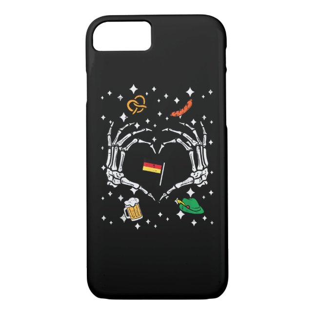 Capa Para iPhone, Case-Mate Oktoberfest Skeleton Hand Heart Flag Alemão (Verso)