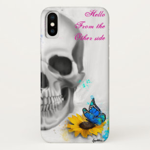 Capa Para iPhone Da Case-Mate Olá do outro lado do crânio da borboleta