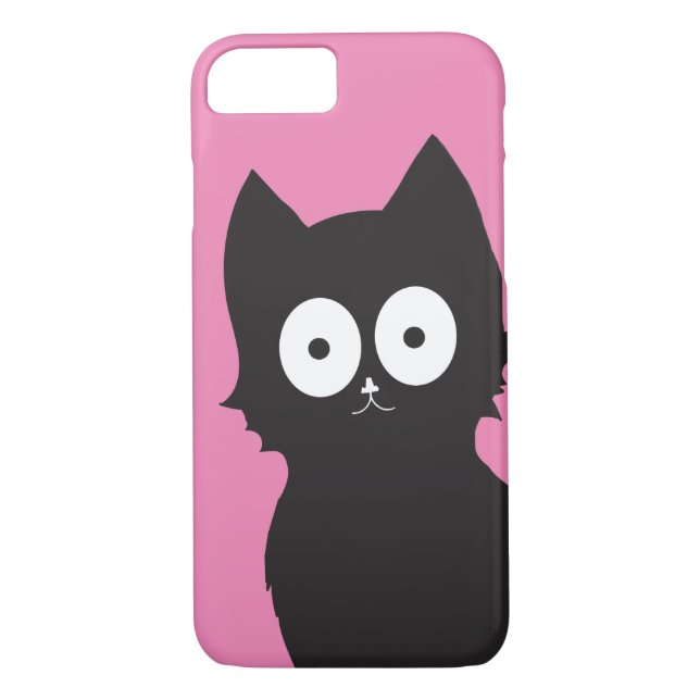 Capa Para iPhone, Case-Mate Olá! | Gatinho preto no plano de fundo rosa (Verso)