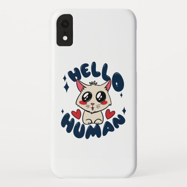 Capa Para iPhone, Case-Mate Olá humano Gato Fofo (Verso)
