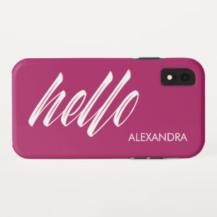 Capa Para iPhone Da Case-Mate Olá, Script e Seu Nome na Magenta