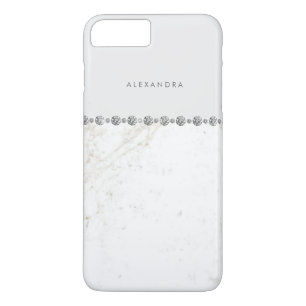 Capa Para iPhone Da Case-Mate Olhar branco elegante do mármore e do diamante em