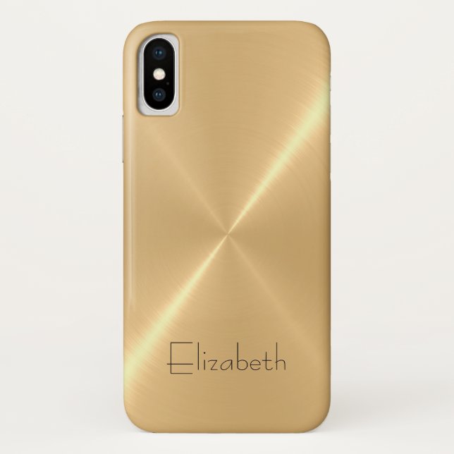 Capa Para iPhone, Case-Mate Olhar de aço inoxidável Dourado pálido metálico do (Verso)