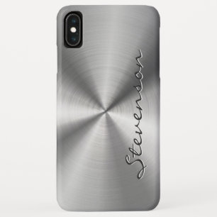 Capa Para iPhone XS Max Olhar de aço inoxidável radial metálico