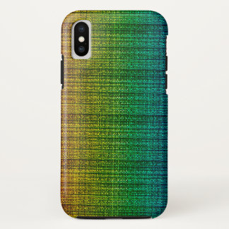 Capa Para iPhone X Olhar do tecido da mistura de lã do arco-íris