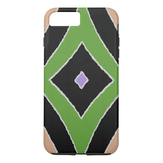 Capa Para iPhone, Case-Mate Olhar preto roxo Impressão verde-africano moderno (Verso)