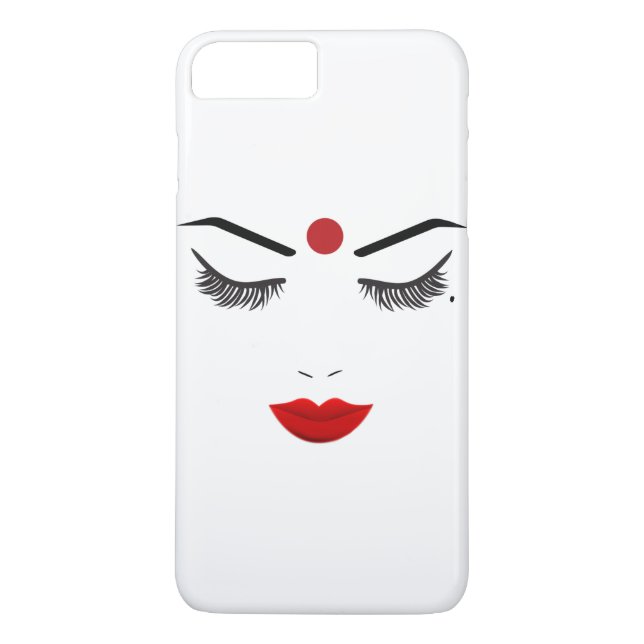 Capa Para iPhone, Case-Mate Olhos Hindu Dot Beauty Face e Maquiagem de Lábios  (Verso)