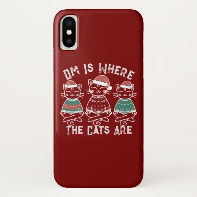 Capa Para iPhone, Case-Mate Om É Onde Os Gatos Estão Feriados (Verso)