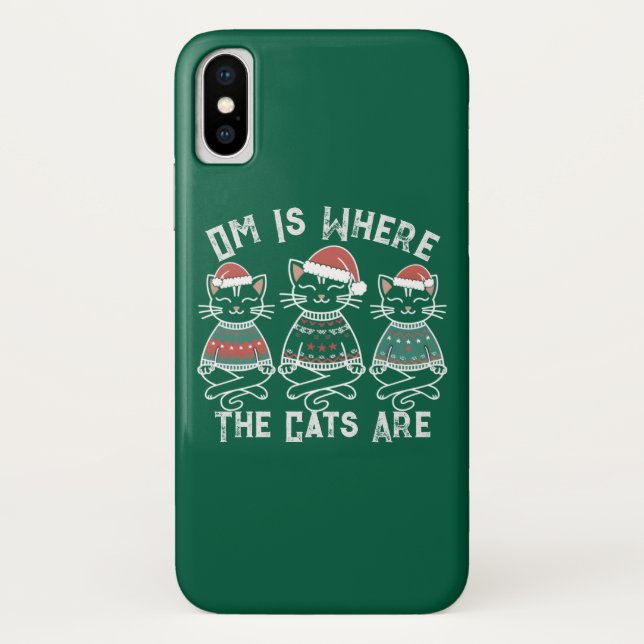 Capa Para iPhone, Case-Mate Om É Onde Os Gatos Estão Feriados (Verso)