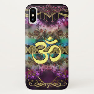 Capa Para iPhone Da Case-Mate OM-Símbolo Dourado do metal na tapeçaria do