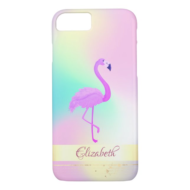Capa Para iPhone, Case-Mate Ombre Holográfico Flamingo Rosa (Verso)