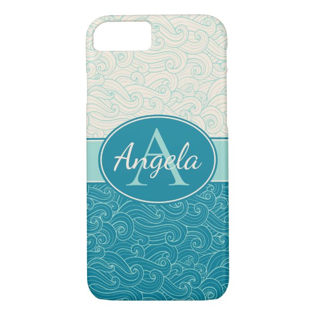Capa Para iPhone, Case-Mate Ondas Aqua Personalizadas (Verso)