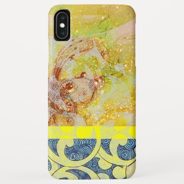 Capa Para iPhone, Case-Mate ONDAS / Brilhos Azuis Amarelos Brilhantes em Faísc (Verso)