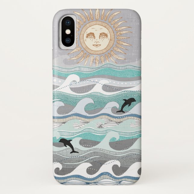 Capa Para iPhone, Case-Mate ondas de golfinhos solares (Verso)