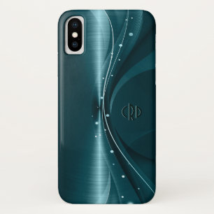 Capa Para iPhone Da Case-Mate Ondas Dinâmicas Modernas Metálicas Azul-Verde