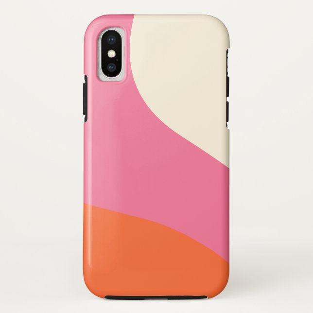 Capa Para iPhone, Case-Mate Ondas Simples - Rosa, Laranja e Creme (Verso)