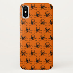 Capa Para iPhone Da Case-Mate Orange Black Skull Halloween
